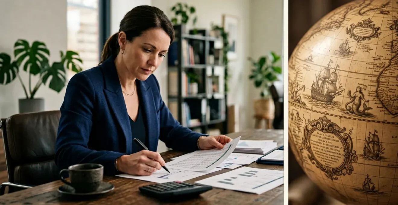 Dirigeant d'entreprise analysant des documents financiers pour calculer le capital de garantie perte d'exploitation