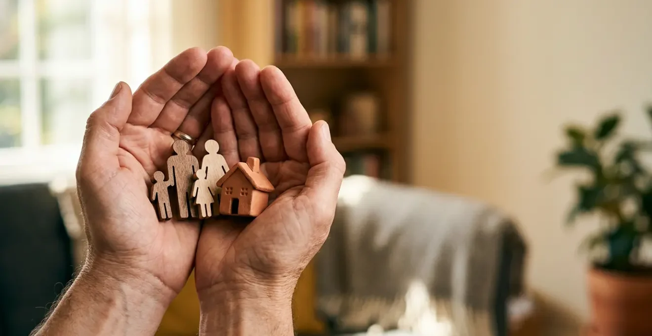 Image symbolique illustrant la protection familiale et la sécurité financière en entreprise