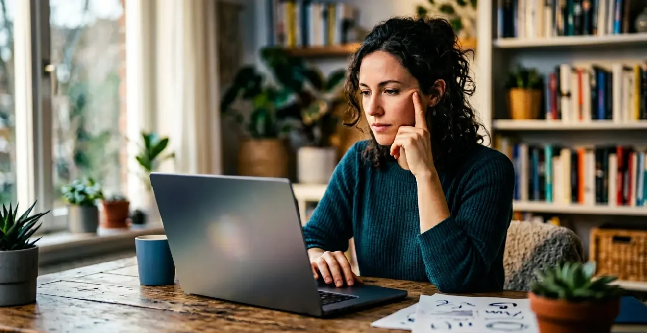 Freelance comparant des offres de mutuelles santé en ligne sur son espace de travail moderne