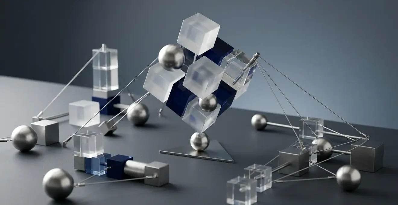 Scène symbolisant l'ingénierie financière et la restructuration de capital d'entreprise