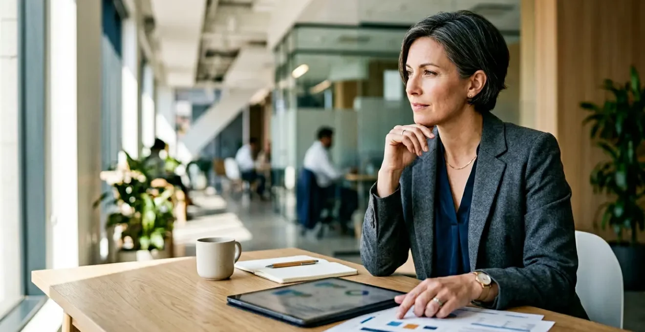 Directeur financier analysant des données économiques dans un environnement professionnel moderne