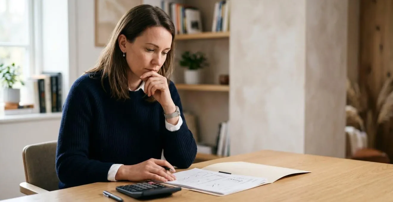 Professionnel indépendant examinant des documents de santé dans son espace de travail