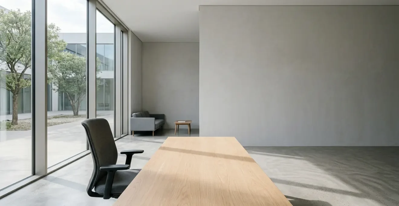 Bureau moderne d'entreprise avec équipement professionnel et espace de travail lumineux symbolisant la gestion de trésorerie