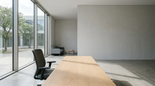 Bureau moderne d'entreprise avec équipement professionnel et espace de travail lumineux symbolisant la gestion de trésorerie