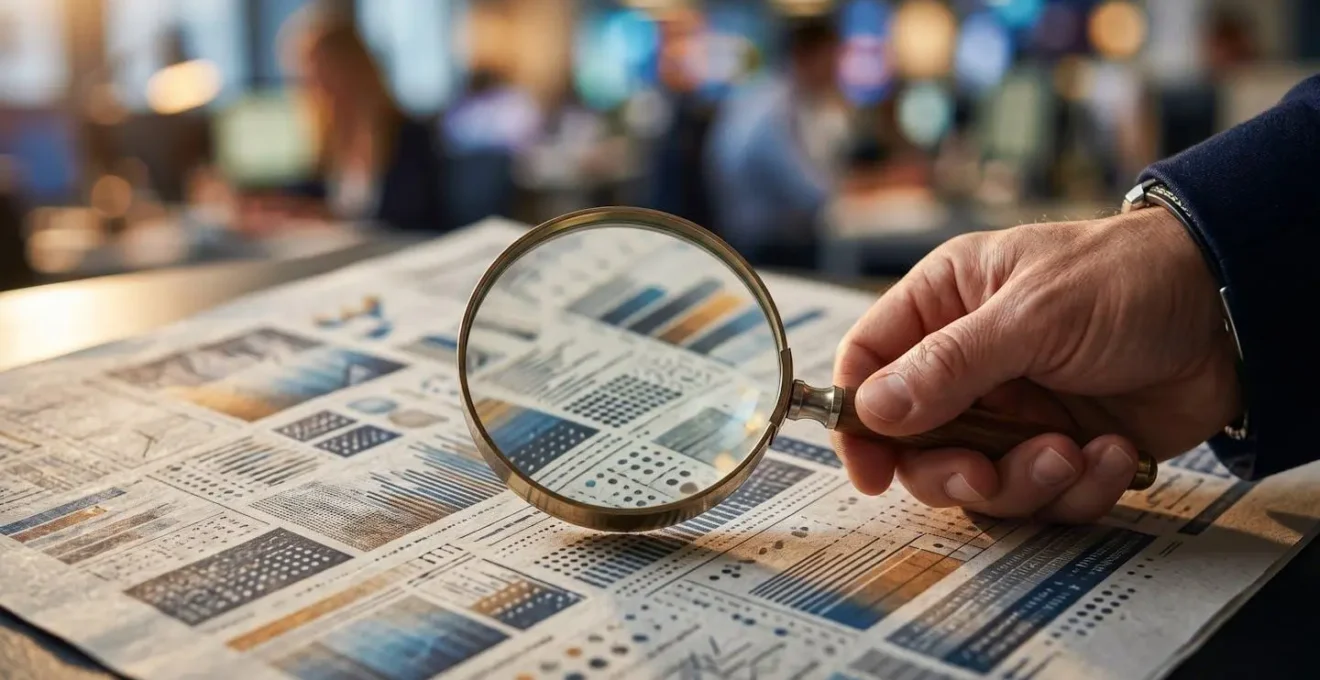 Auditeur examinant documents financiers avec loupe symbolisant la due diligence pre-cession