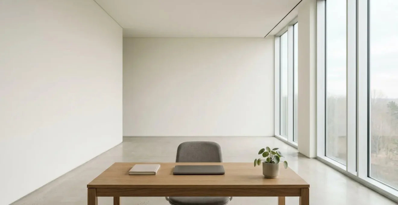 Environnement de bureau minimaliste et lumineux symbolisant la stratégie RH moderne et l'analyse comparative