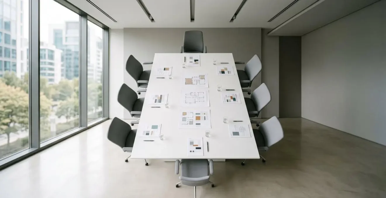 Vue d'ensemble minimaliste d'un espace de travail stratégique pour analyse de continuité d'activité