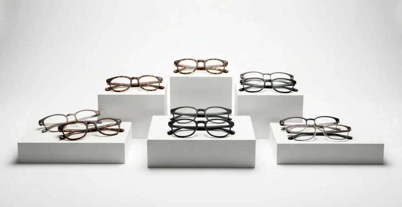 Montures de lunettes de qualité du dispositif 100% Santé sur présentoir neutre